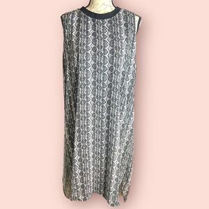 Rachel Rachel Roy Shift Dress Size 1X Black White Snakeskin Split Sides Layered